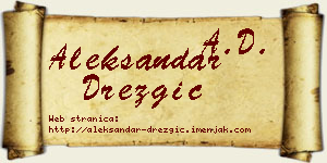 Aleksandar Drezgić vizit kartica
